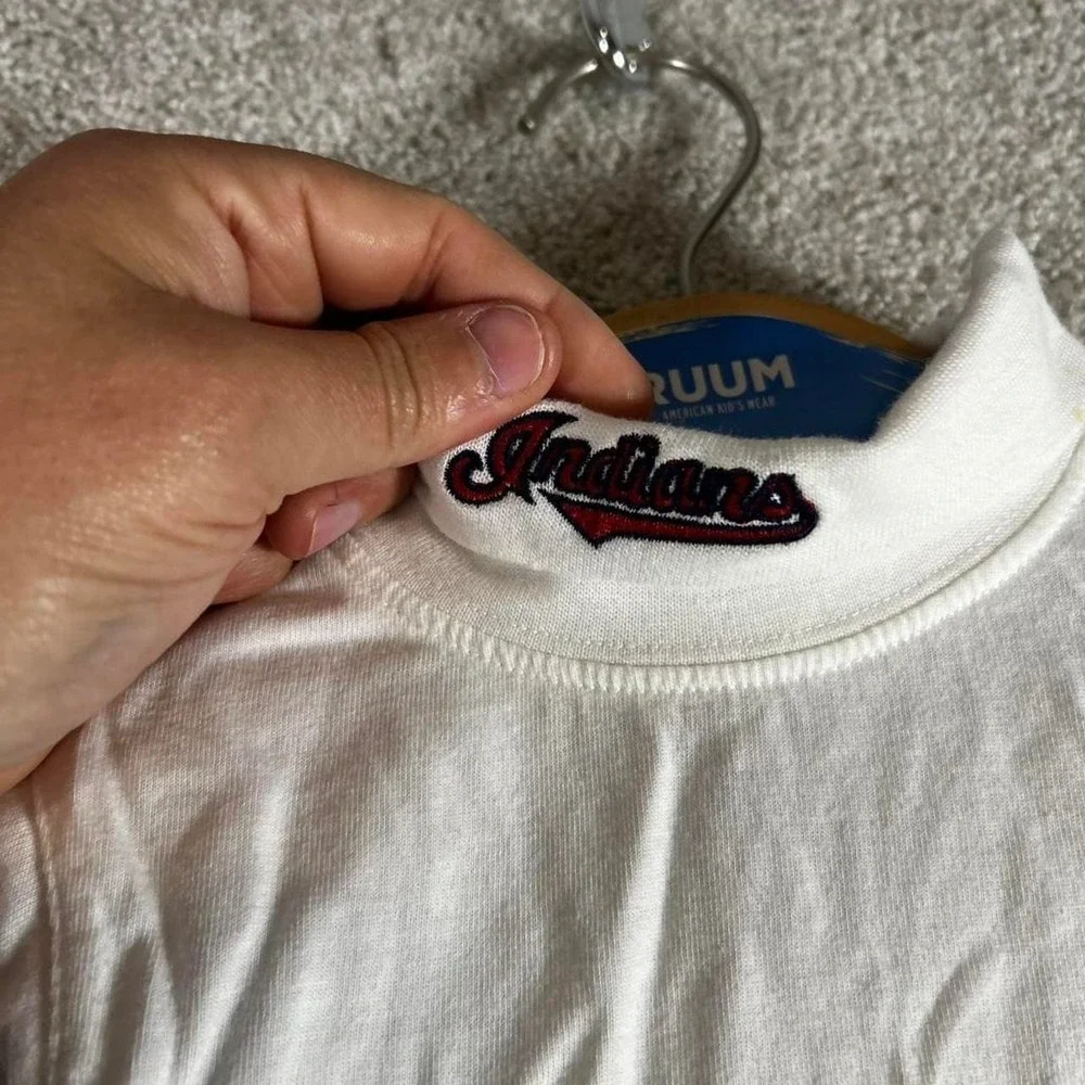 Vintage 90s baby 18 months Cleveland Indians white one piece jumper